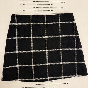 George Black and White Checkered Mini Skirt